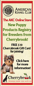 New puppy products registry for breeders from Cherrybrook! Free $10 Cherrybrook Gift Card for joining! Click here for more information.