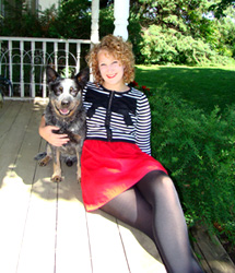 Amelia and a dog