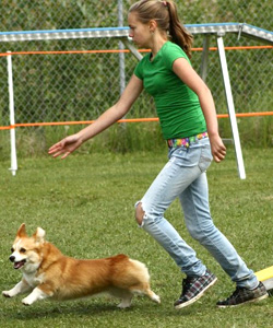 Kara running with Ivy