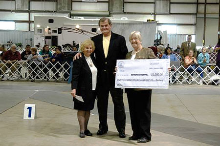 TX Representative Edmund Kuempel being honored by RPOA and San Antonio Kennel Club. From L to R: Jacque Kennedy, Rep. Kuempel, Lynnie Bunten