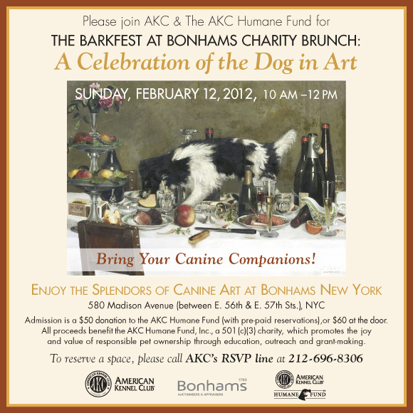 Barkfest. A Celebration of the Dog in Art. Reserve Your Space