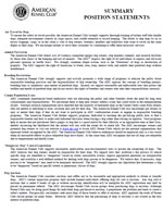 Summary AKC Position Statements