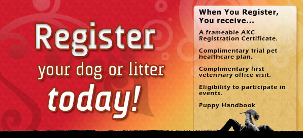 Register your dog or litter today!